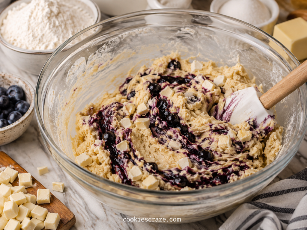 white chocolate with blueberries