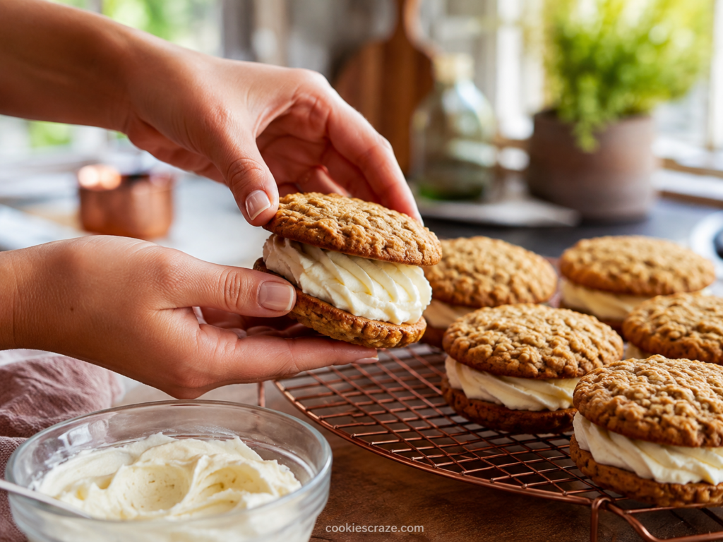 oatmeal cookies with cream filling