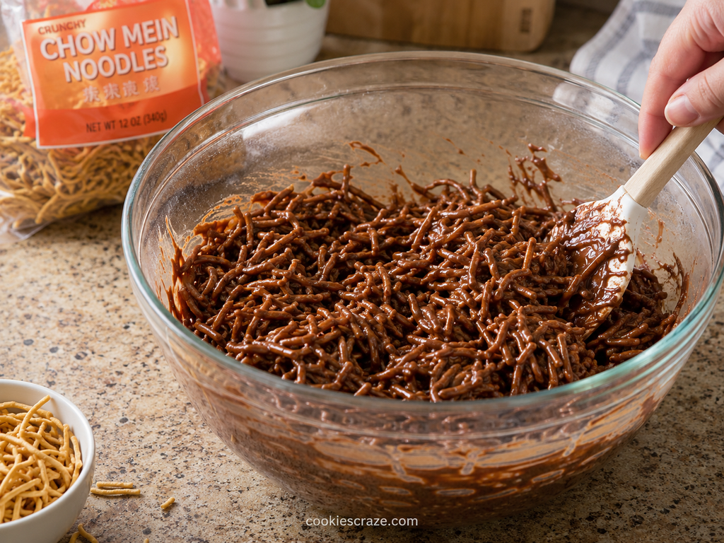 birds nest chocolate chow mein noodles