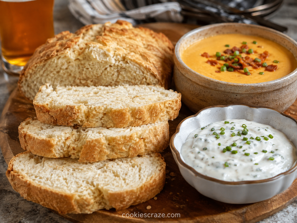 beer bread and dip recipe with sour cream
