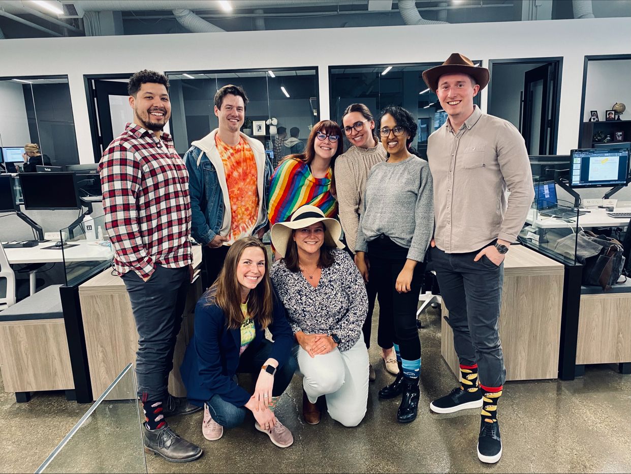 Allie Sofos with friends and colleagues